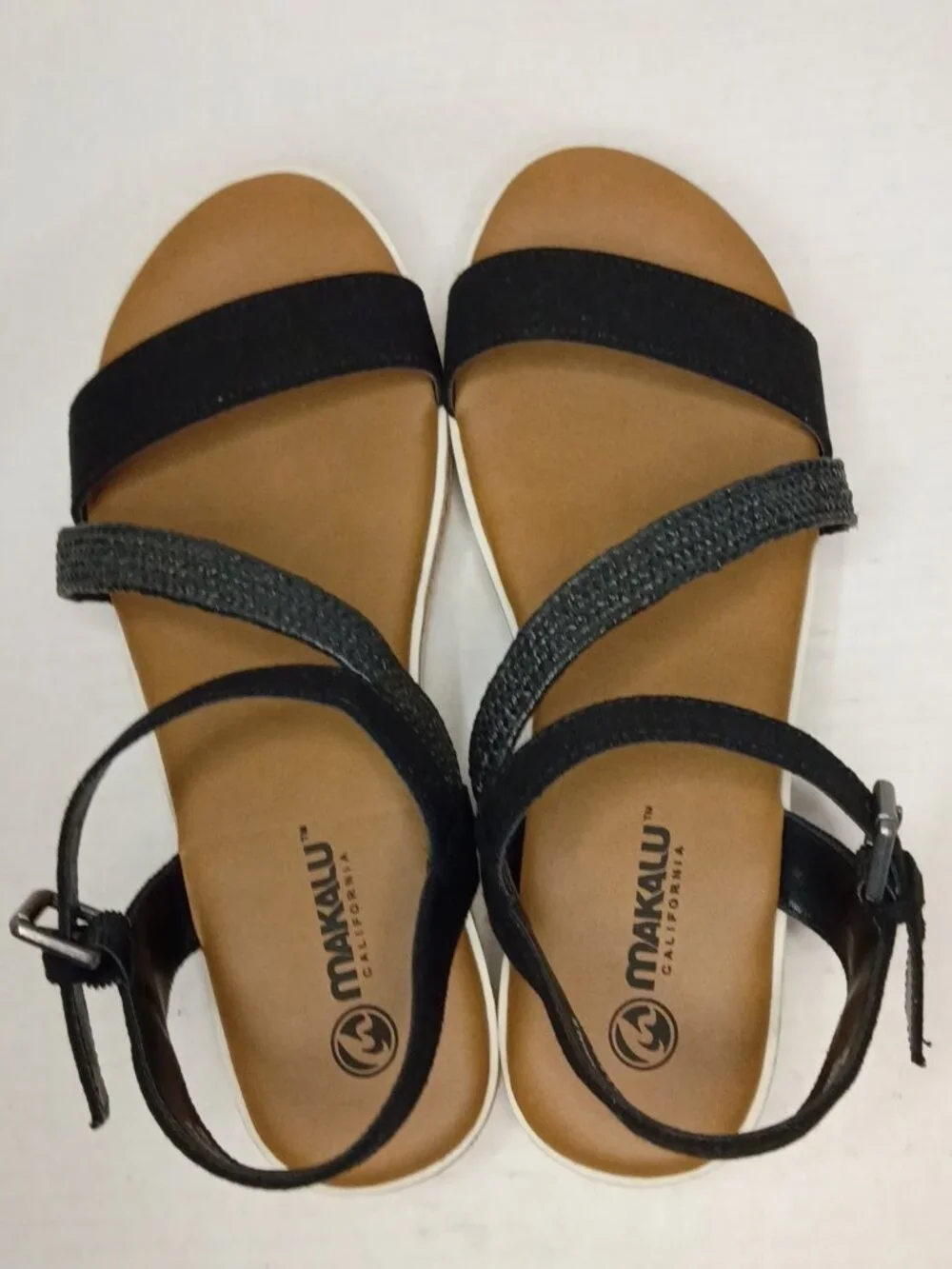 Makalu California Juliet Black Strappy Wedge Sandals Women's Size 9M